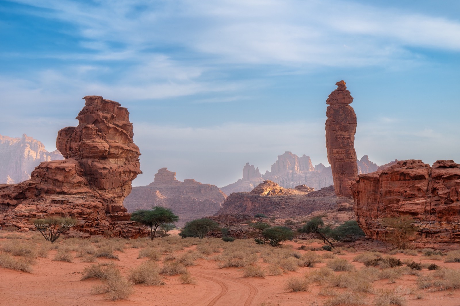 Giant rock pillars in the desert